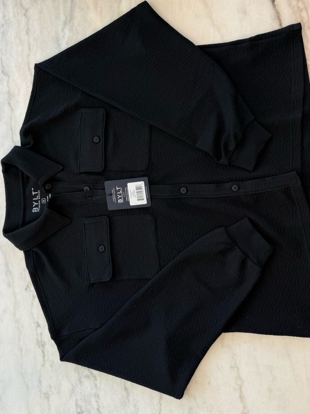BYLT NWT Serene Shacket Black Button Down Overshirt Women Size XL - Picture 10 of 12